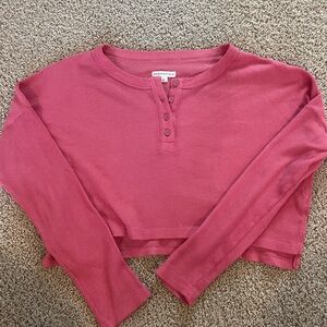 aeropostale pink long sleeve with buttons size small